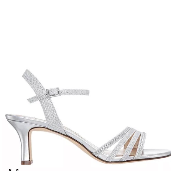 Nina New York Nelena Silver Rhinestone Sparkly Strappy Evening Sandals Size 6.5 - Picture 2 of 16